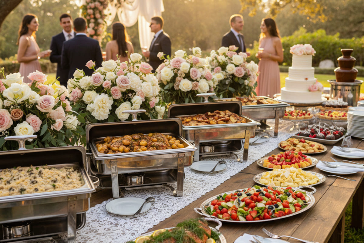 Elegant wedding banquet setup